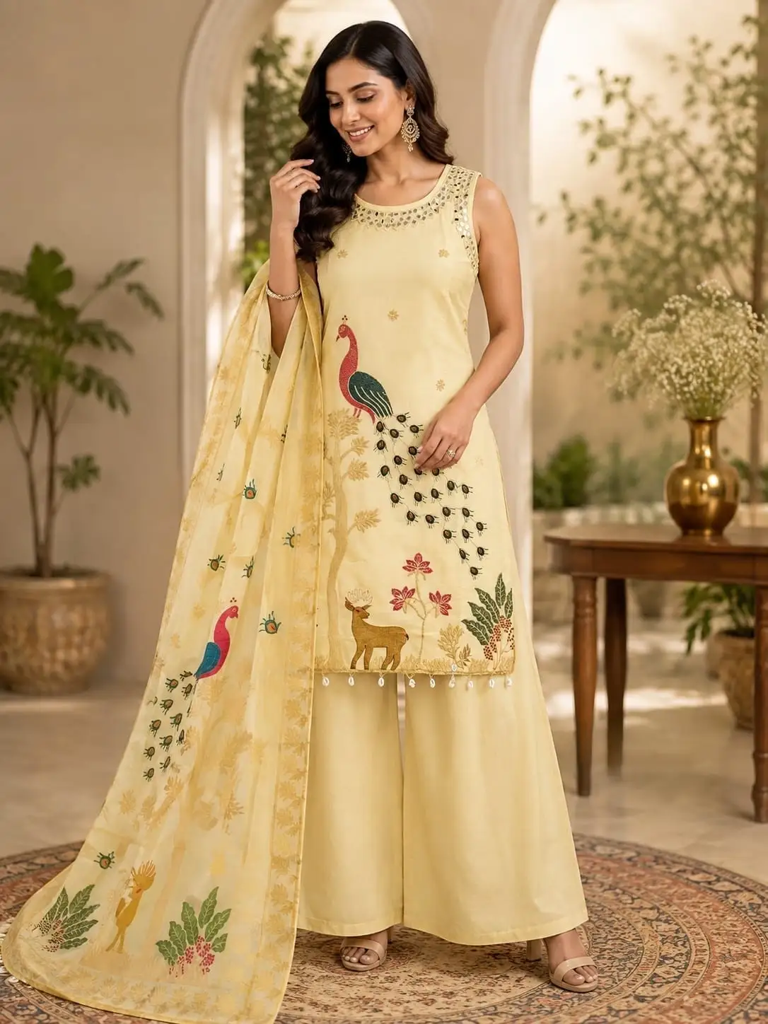 Fully Stitched Roman Silk Salwar